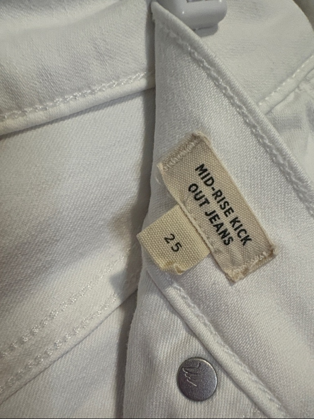 Madewell White Mid Rise kick out jeans size 25 - Picture 6 of 9